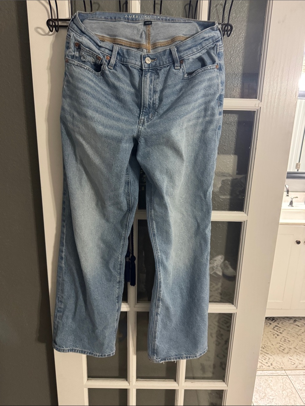 American Eagle Outfitters Light Blue Straight-Leg Jeans